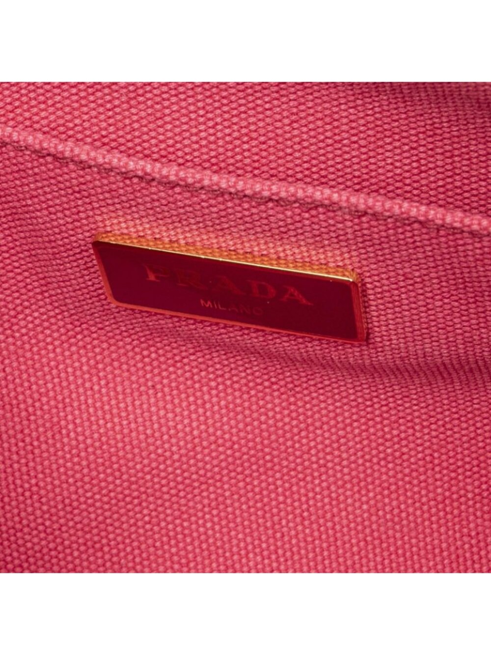 Prada Canapa Small Tote Fuchsia Pink Canvas - Picture 10 of 10